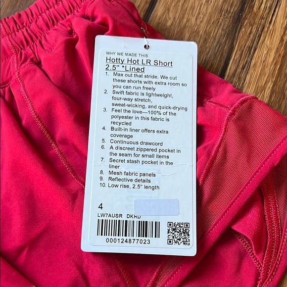 Women's Red Athletic Shorts - Picture 2 of 5